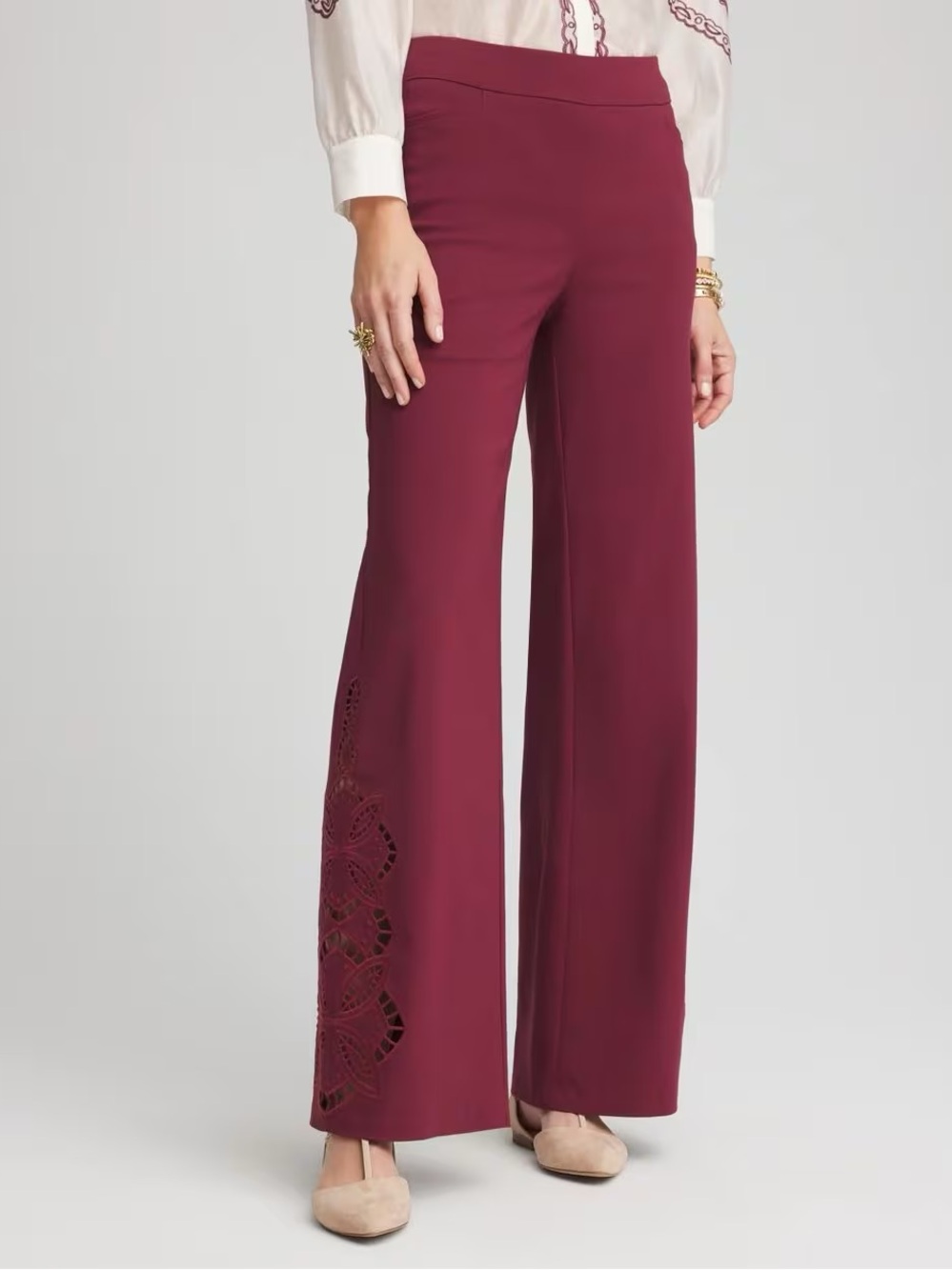 Chico's Wide-Leg Pants in Berry Wine Size 2.5R/14